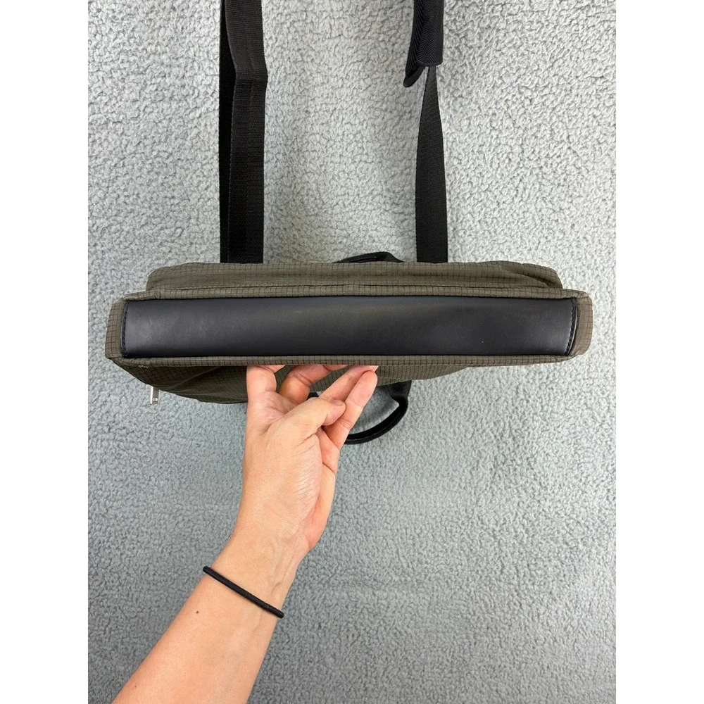 Jack Spade Briefcase Messenger Bag Mens Olive Green Nylon Laptop Commuter Work
